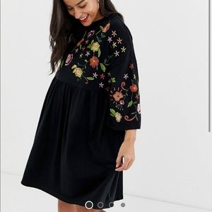 ASOS DESIGN Maternity embroidered smock dress